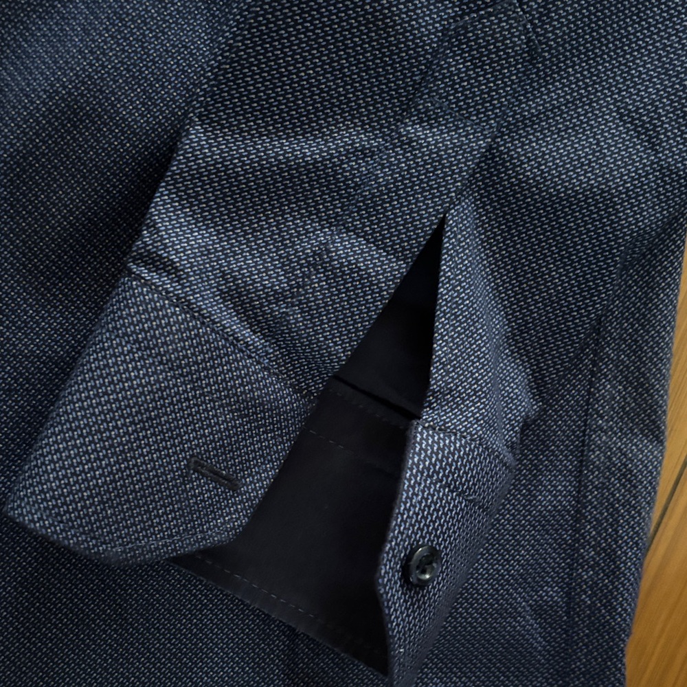 Elegant Navy Men's Dress Shirt - Picture 4 of 4